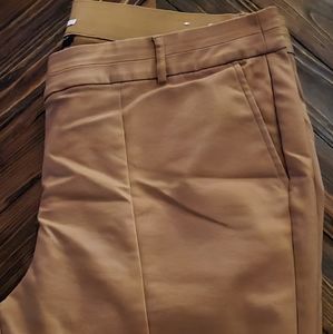 Tan pleated capris